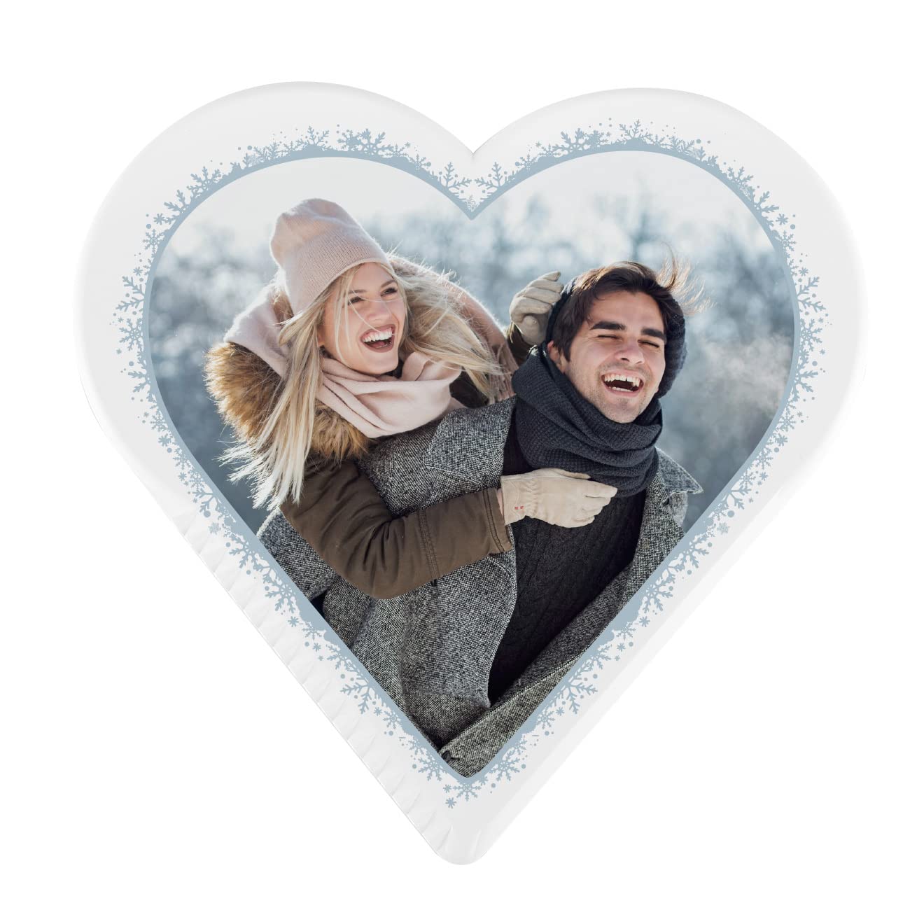Herz & Heim® personalisierter Eiskratzer in Herzform/Kunststoff/verschiedenen Motive / 13 cm x 13 cm mit Wunschfoto von Herz & Heim