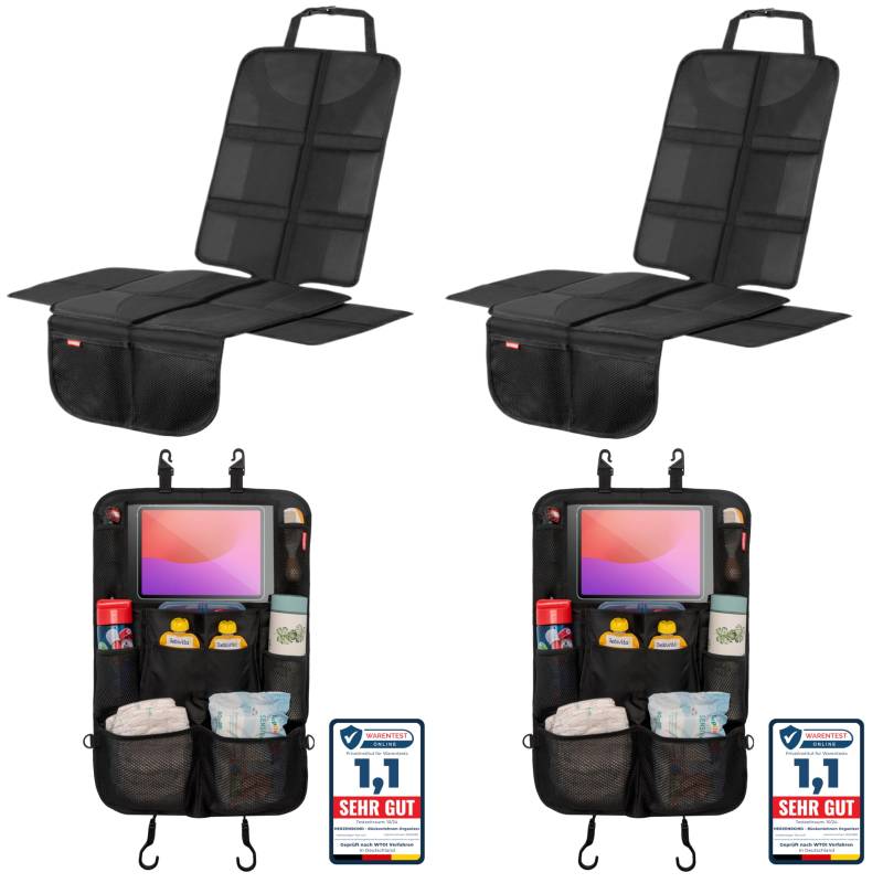 HerzensKind Premium Kindersitzunterlage im Set Rückenlehnenorganizer (2Pack) von HerzensKind