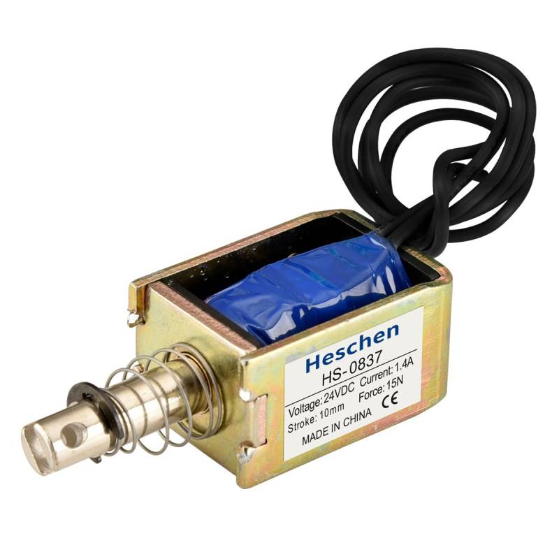 Hechen Magnet-Elektromagnetnetz HS-0837 DC24V 15N 10mm Hub Pull Typ offener Rahmen von Heschen