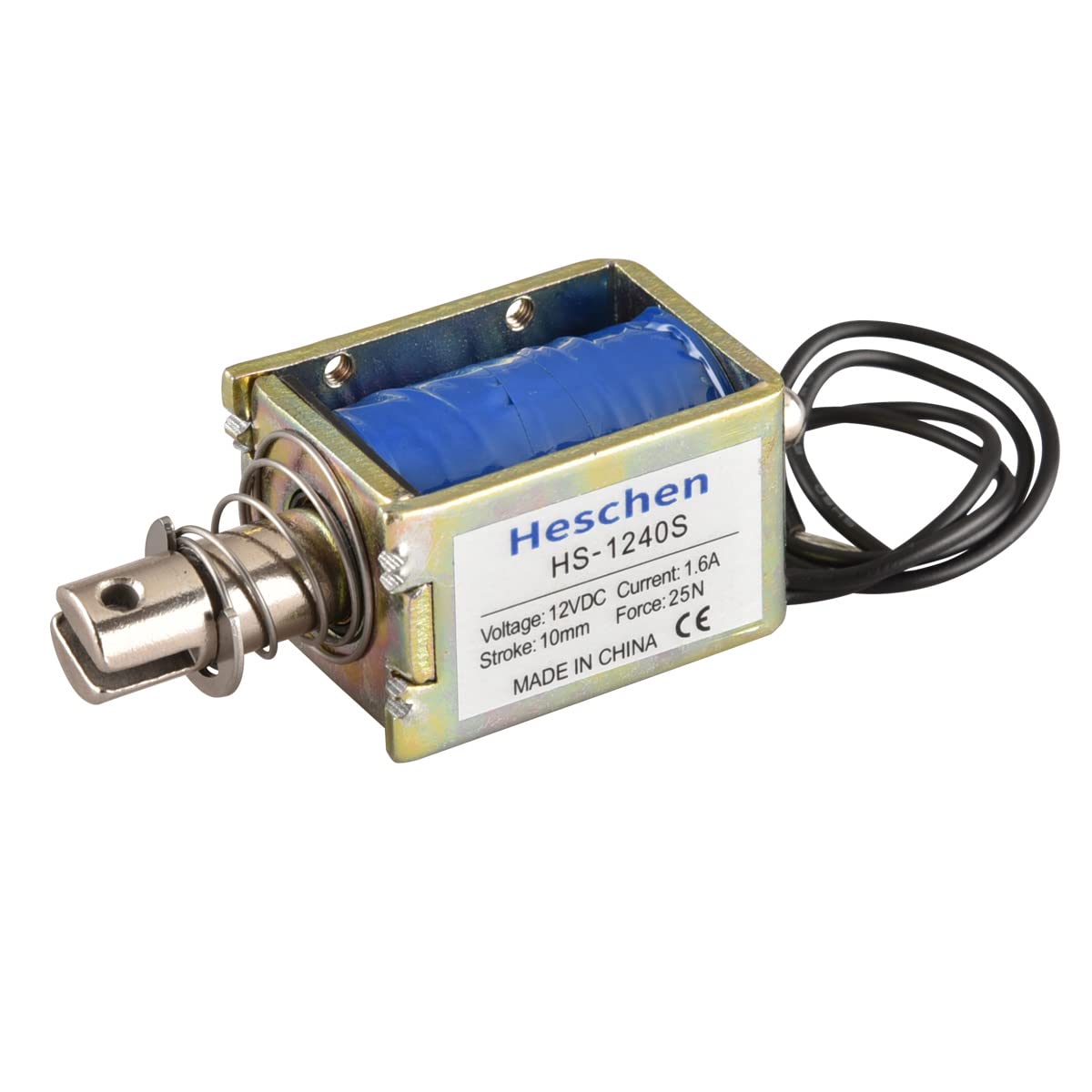 Hechen Magnetspule Elektromagnetnetz HS-1240S DC12V 1.6A 25N 10mm Hub Push Pull Type Open Frame Türschloss von Heschen