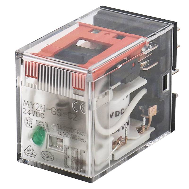 Heschen Allzweck-Relais MY2N-GS (MY2NJ), 24 VDC, LED-Anzeige, DPDT, 5 A, 30 VDC/250 VAC von Heschen