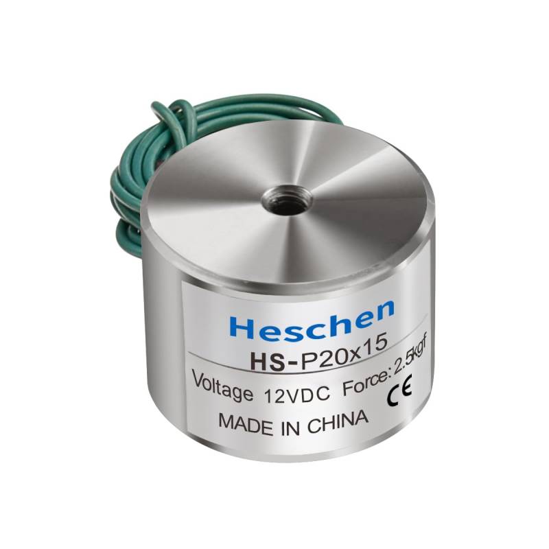 Heschen Elektromagnet-Magnet P20/15, Außendurchmesser: 20 mm, DC 12 V, 2,5 kg von Heschen