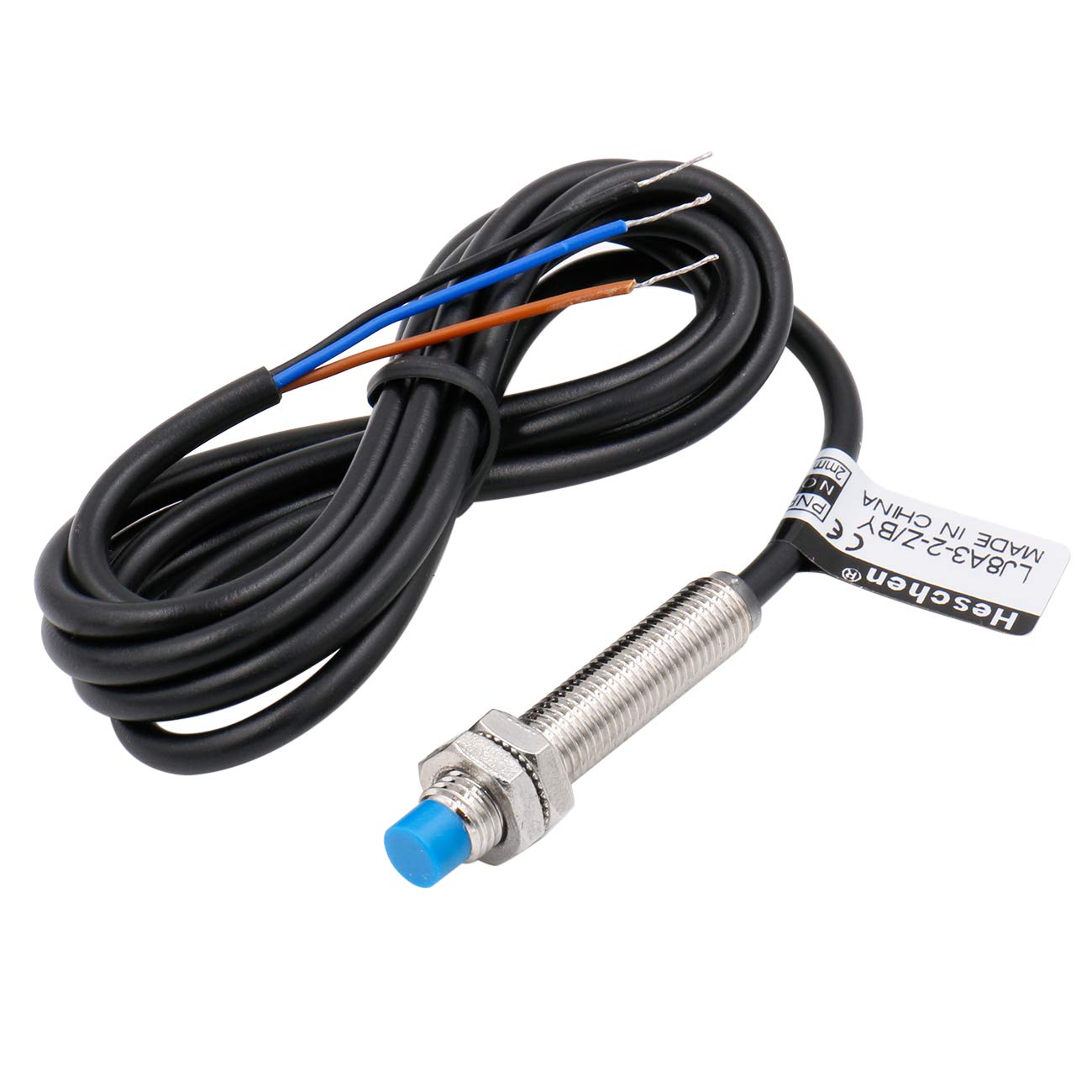 Heschen M8 Induktiver Näherungssensor Schalter, Nicht Schildtyp, LJ8A3-2-Z/BY, Detektor 2mm, 10-30VDC 200mA, PNP Normalerweise Offen(NO), 3-Draht von Heschen