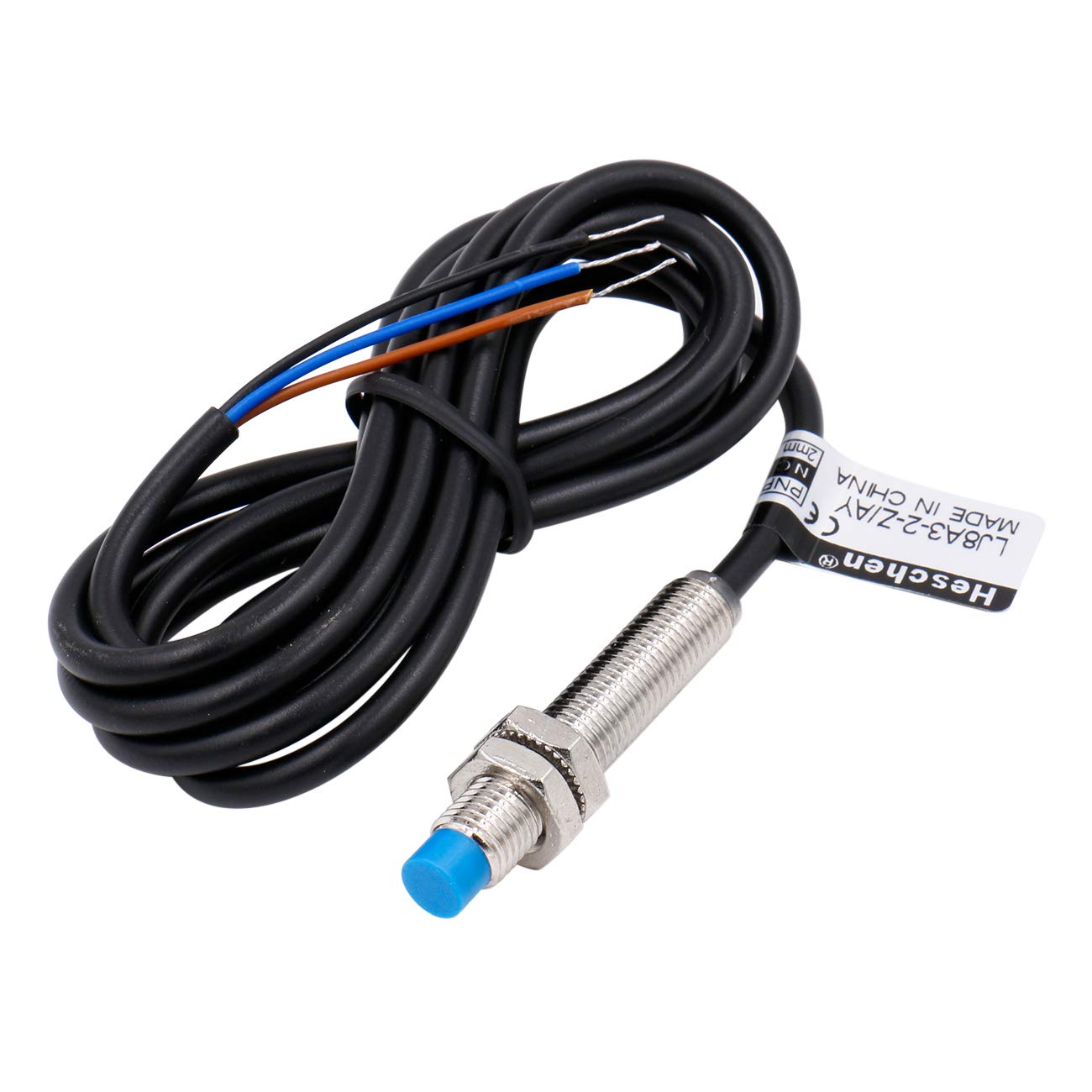 Heschen M8 Induktiver Näherungssensor-Schalter, Non-Shield-Typ, LJ8A3-2-Z/AY-DC5V, Detektor 2 mm, 5 V DC 200 mA, PNP normalerweise geschlossen (NC), 3 Drähte von Heschen