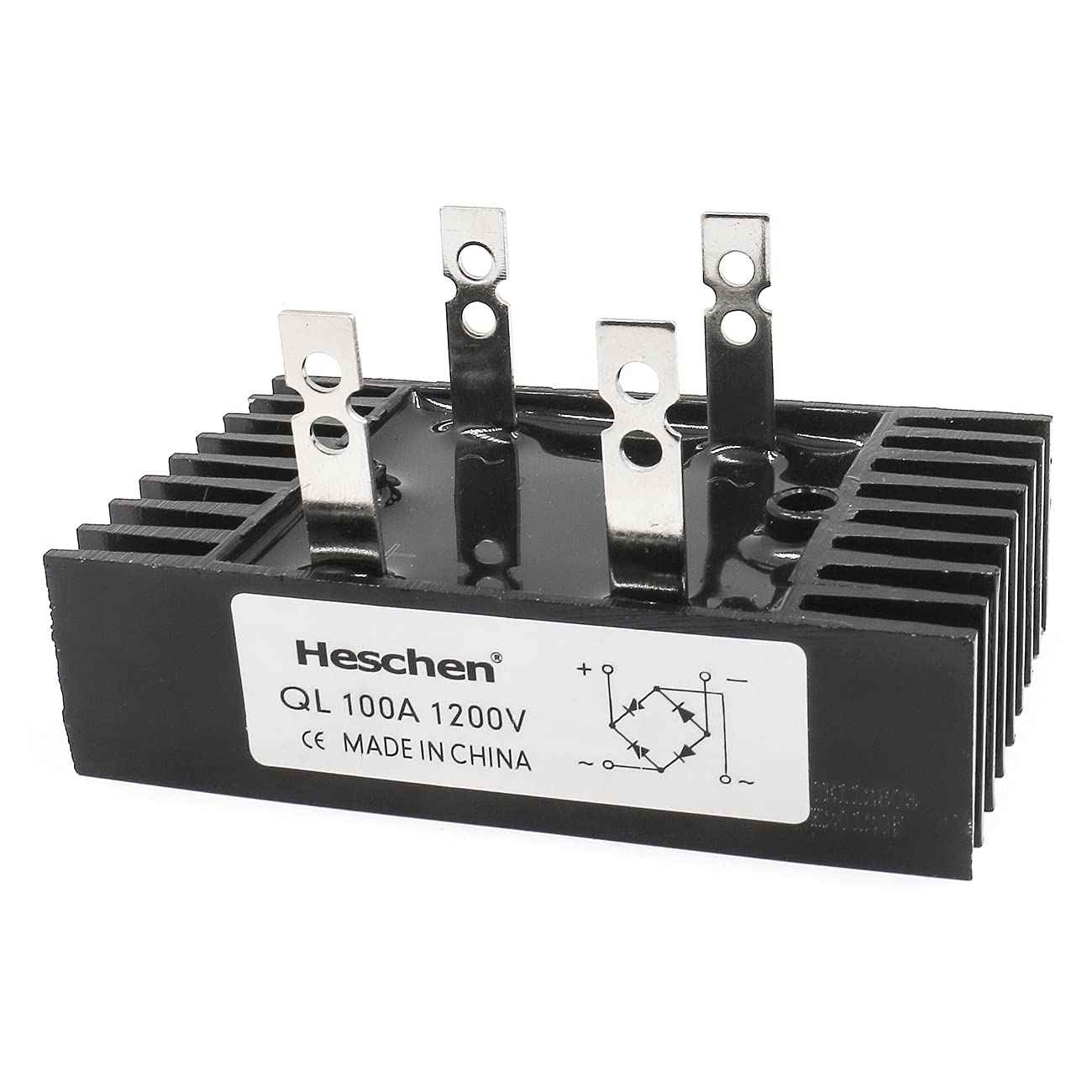 Heschen Single Phase Bridge Gleichrichter, QL-100A, Diode Modul, 100A, 4 Terminals Heschen Single Phase Bridge Gleichrichter, QL-100A, Diode Modul, 100A, 4 Terminals von Heschen