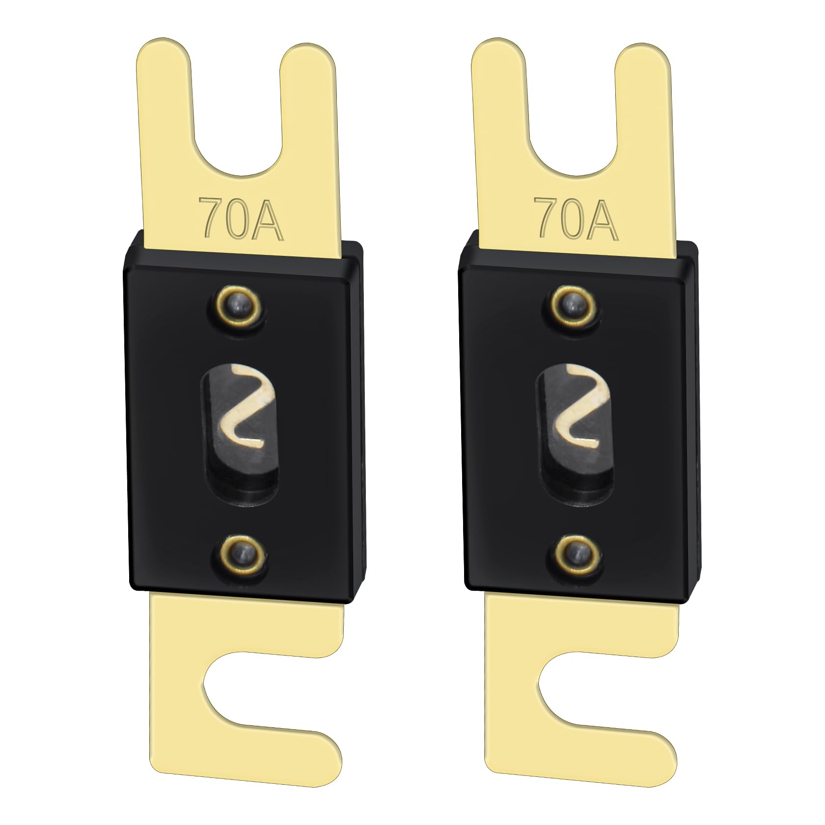 Heschen ANL-Sicherung ANL-70 70 Ampere für Auto-Fahrzeuge, Audio-System, Blattgold, Schwarz, 2 Stück Heschen ANL-Sicherung ANL-70 70 Ampere für Auto-Fahrzeuge, Audio-System, Blattgold, Schwarz, 2 Stück von Heschen