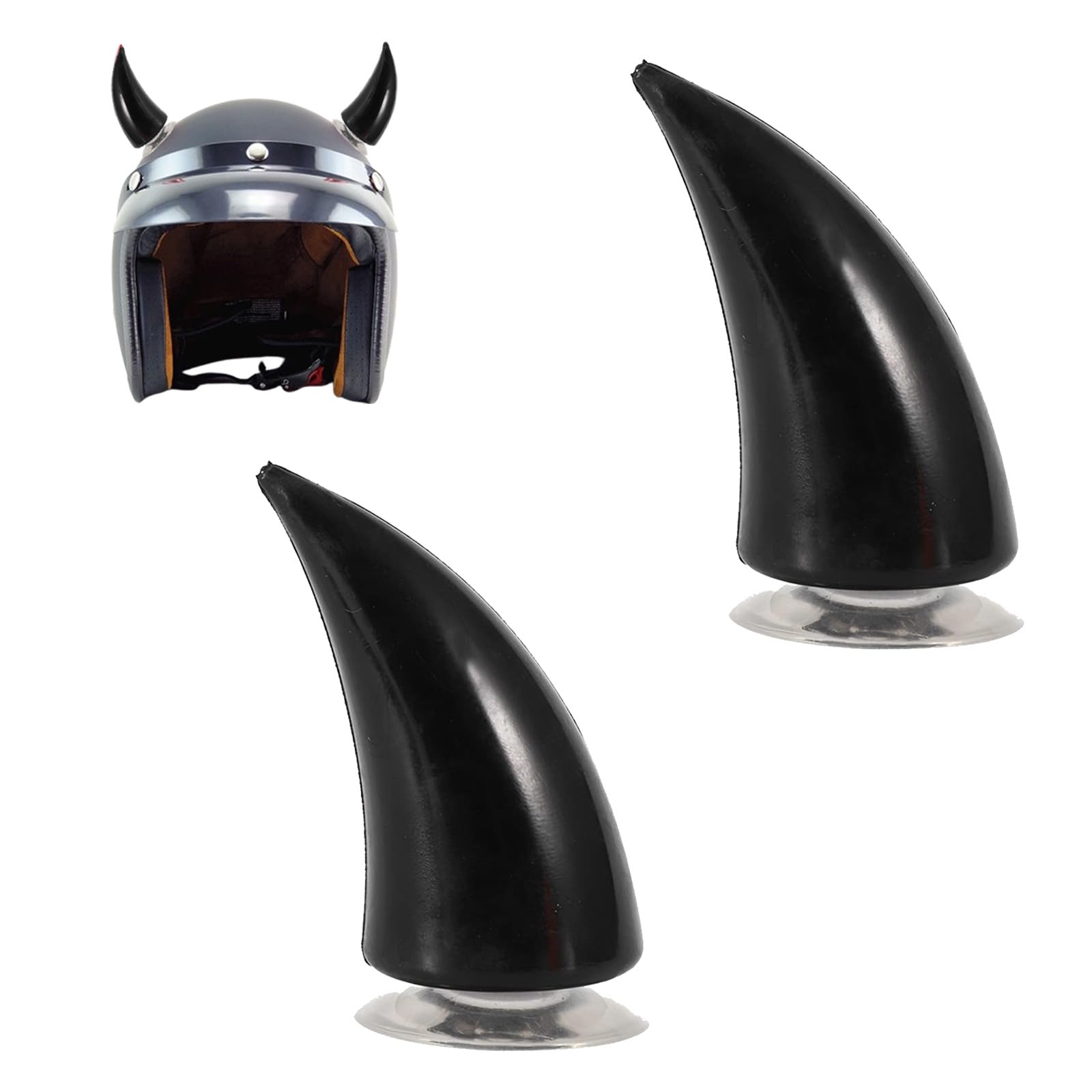 2 Stück Motorradhelm Hörner Motorrad Helm Horn mit Saugnapf Teufelshörner Helm-Dekoration Zubehör für Kinder und Erwachsene Schwarz 2 Stück Motorradhelm Hörner Motorrad Helm Horn mit Saugnapf Teufelshörner Helm-Dekoration Zubehör für Kinder und Erwachsene Schwarz von Heting-YQ