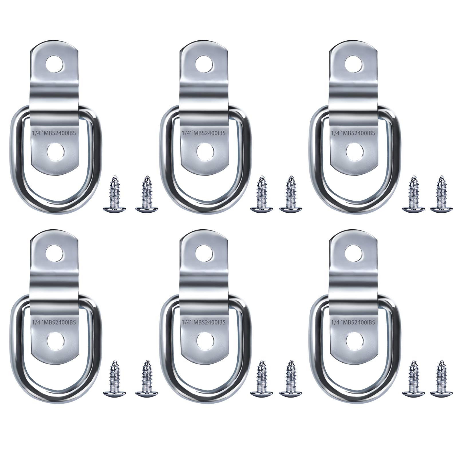 Heveer D Ring Zurröse Aufbauring Haken Zurring mit 12 Schrauben für Ladungssicherung in Anhänger LKW PKWs Boot 6 Stück Heveer D Ring Zurröse Aufbauring Haken Zurring mit 12 Schrauben für Ladungssicherung in Anhänger LKW PKWs Boot 6 Stück von Heveer