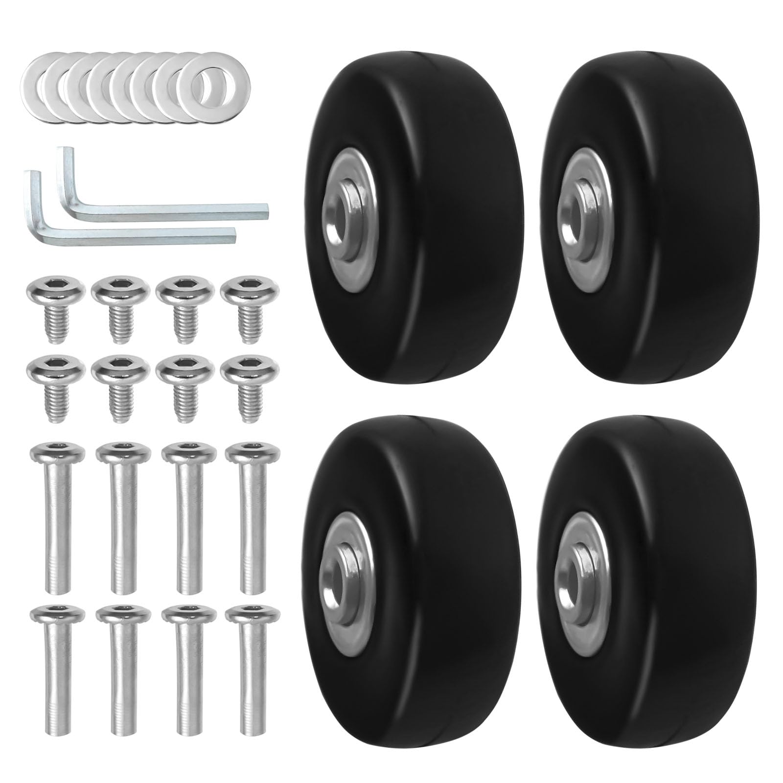 Hevysuo 4 Stück Kofferrollen Ersatzrollen 50mm x18mm,Gummi Gepäckkoffer Rad Koffer Universal Ersatz Räder für Koffer Trolleys Luggage Skates Hevysuo 4 Stück Kofferrollen Ersatzrollen 50mm x18mm,Gummi Gepäckkoffer Rad Koffer Universal Ersatz Räder für Koffer Trolleys Luggage Skates von Hevysuo
