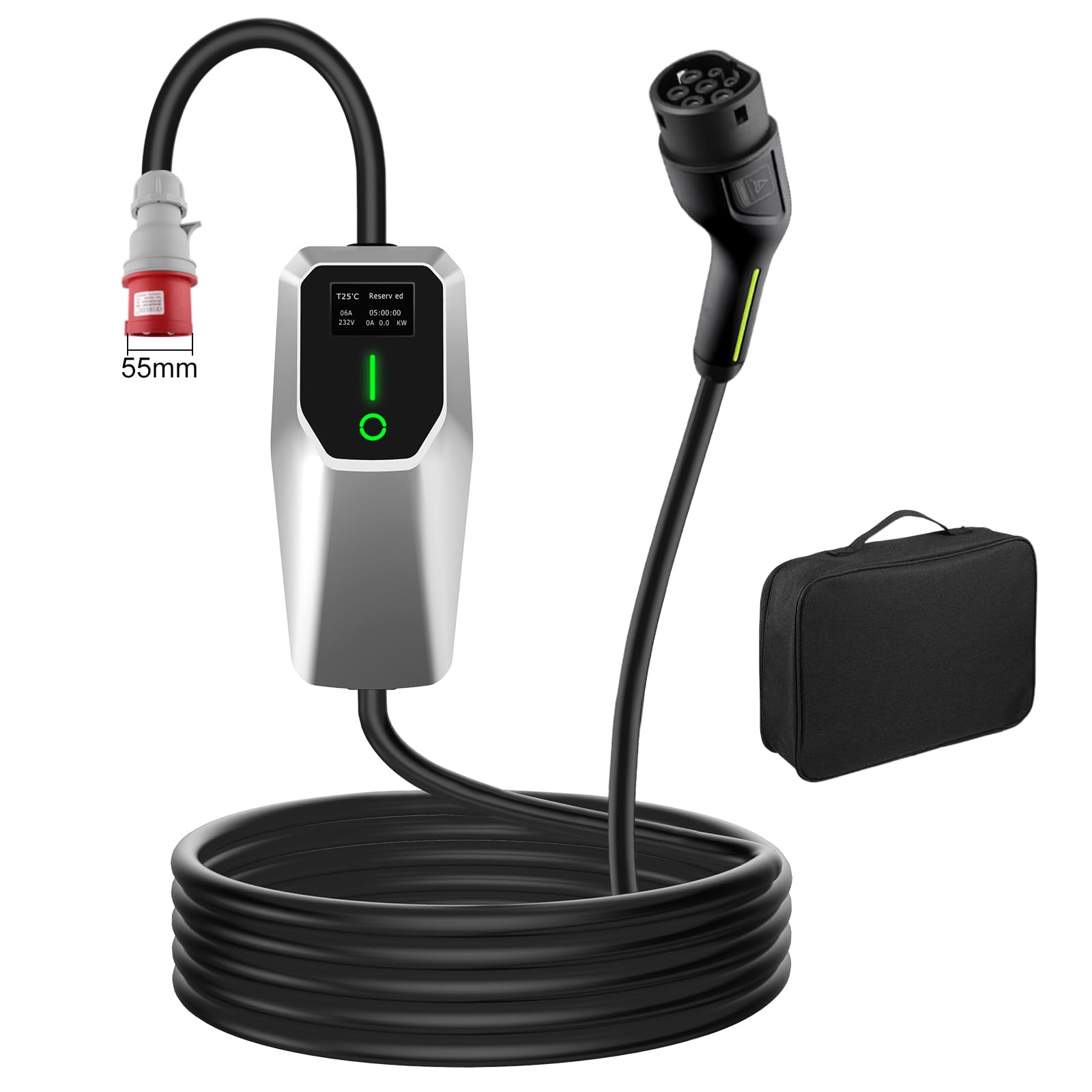 Hexinex Typ 2 EV Ladekabel 11kW 6/8/10/13/16A 5 Meter Heim-Ladestation 3 Phasig CEE Stecker instellbarer Ladeleistung Tragbares EV Ladekabel mit LED Digitalanzeige für Elektroauto Hexinex Typ 2 EV Ladekabel 11kW 6/8/10/13/16A 5 Meter Heim-Ladestation 3 Phasig CEE Stecker instellbarer Ladeleistung Tragbares EV Ladekabel mit LED Digitalanzeige für Elektroauto von Hexinex