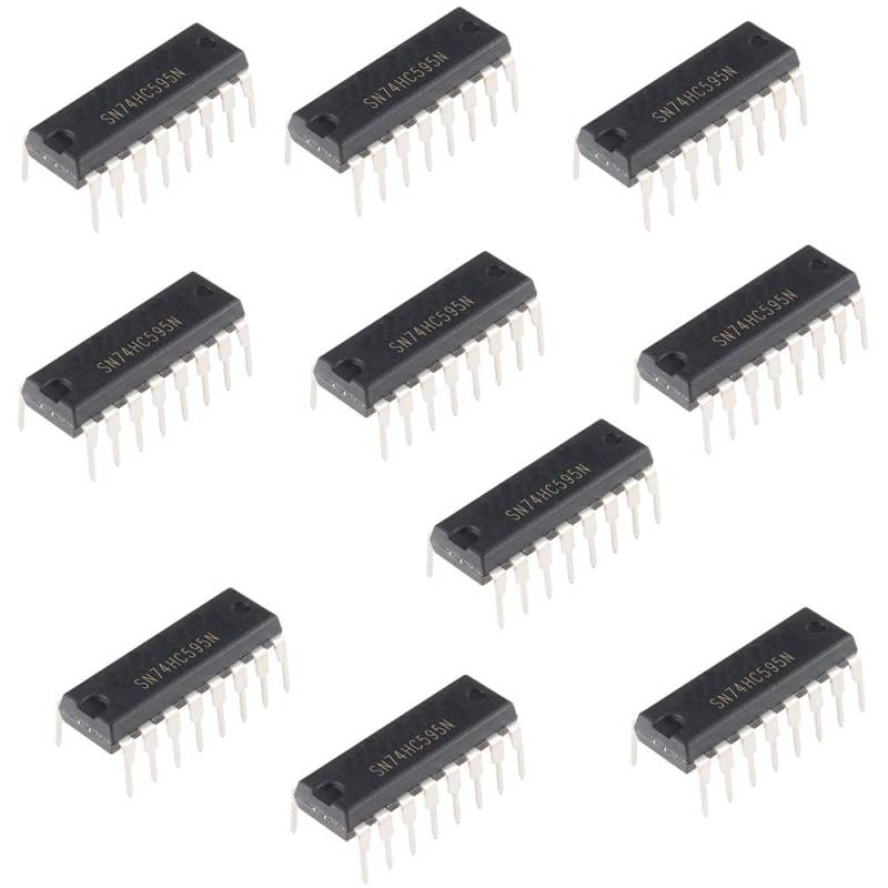 HeyNana - 10 Stück Schieberegler SN74HC595N Shift Register 8-Bit 74HC595 DIP-16 74595 von HeyNana
