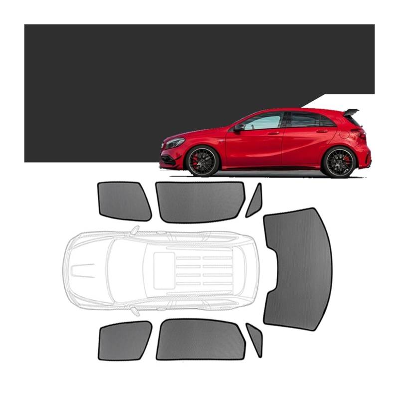Auto Vorhänge Für Benz A-Klasse Schrägheck W176 2012 2013 2014–2018, Individueller Magnetischer Autofenster-Sonnenschutz-Vorhang, Frontscheiben-Rahmenvorhang Auto Fenster Sonnenschutz(Front Windshield von Hgkqbomb