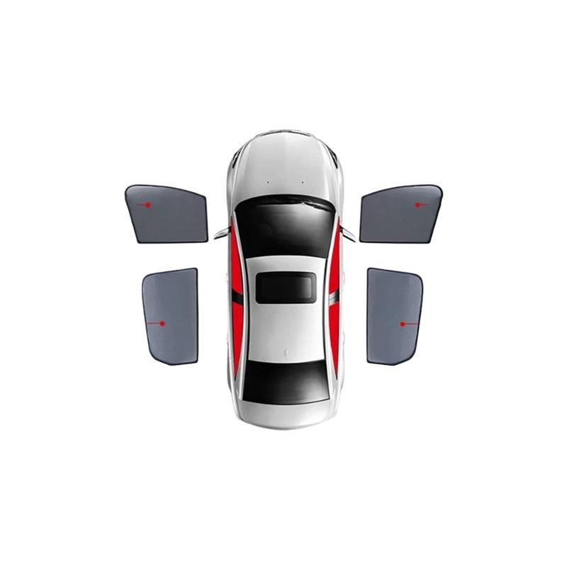 Auto Vorhänge Für Civic Für Limousine Für MK8 Für FA FD 2005 2006 2007-2011 Magnetischer Auto-Sonnenschutz Für Die Frontscheibe Vorhang Für Hintere Seitenfenster Auto Fenster Sonnenschutz(4PCS Front von Hgkqbomb