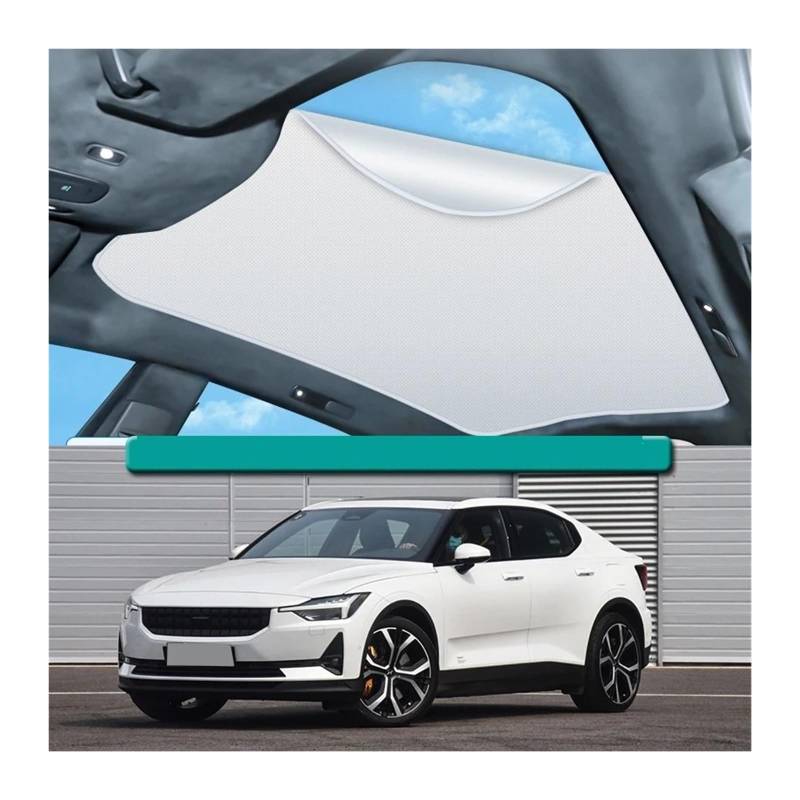 Auto Vorhänge Für Polestar 2 2021-2024 Dach Sonnenschirm Auto Elektrostatische Adsorption Schiebedach Sonnenschirm Dachfenster Rollo Schattierung Aufkleber Auto Fenster Sonnenschutz(Beige 1pcs) von Hgkqbomb