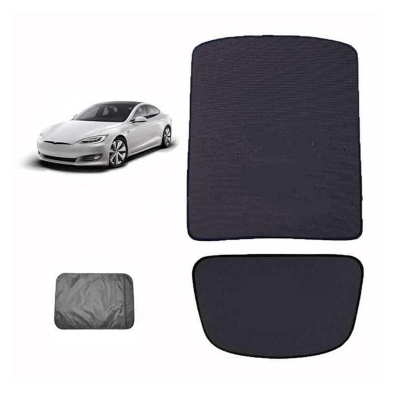 Auto Vorhänge Für Tesla Für Modell S Auto Glas Dach Sonnenschirm Vorne Hinten Schiebedach Windschutzscheibe Dachfenster Rollo Schatten Net UV Schutz Innen Abdeckung Auto Fenster Sonnenschutz(Sunroof B von Hgkqbomb