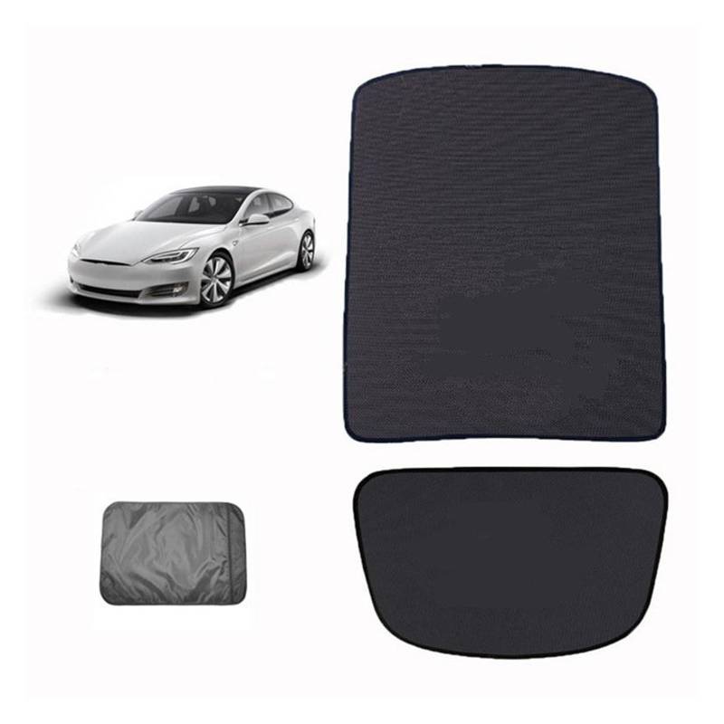 Auto Vorhänge Für Tesla Für Modell S Auto Glas Dach Sonnenschirm Vorne Hinten Schiebedach Windschutzscheibe Dachfenster Rollo Schatten Net UV Schutz Innen Abdeckung Auto Fenster Sonnenschutz(Sunroof B von Hgkqbomb