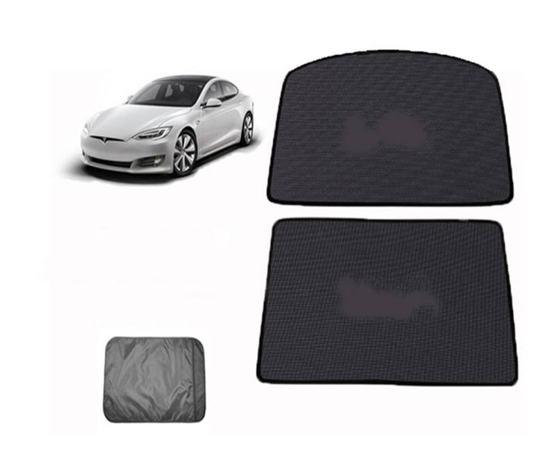 Auto Vorhänge Für Tesla Für Modell S Auto Glas Dach Sonnenschirm Vorne Hinten Schiebedach Windschutzscheibe Dachfenster Rollo Schatten Net UV Schutz Innen Abdeckung Auto Fenster Sonnenschutz(2pcs Set von Hgkqbomb