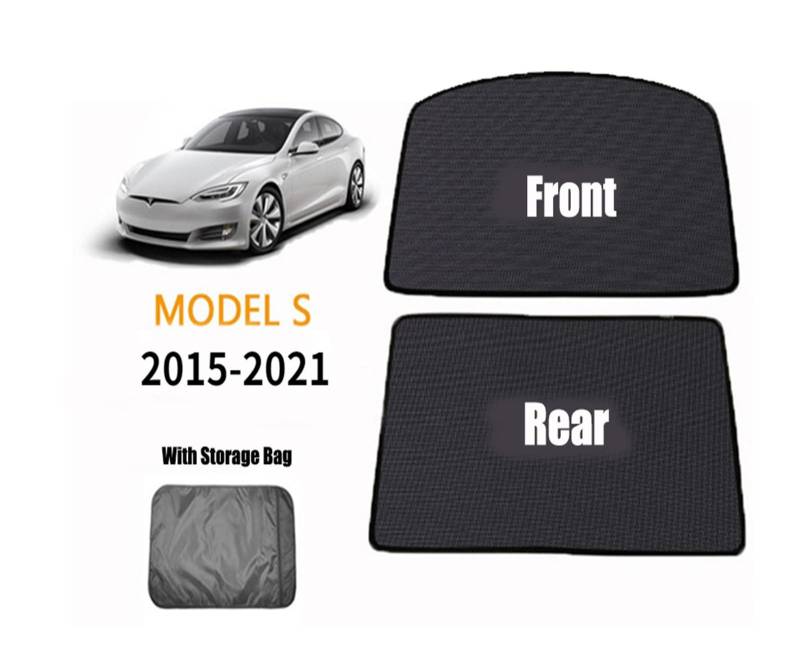 Auto Vorhänge Für Tesla Für Modell S Auto Glas Dach Sonnenschirm Vorne Hinten Schiebedach Windschutzscheibe Dachfenster Rollo Schatten Net UV Schutz Innen Abdeckung Auto Fenster Sonnenschutz(2pcs Set) von Hgkqbomb