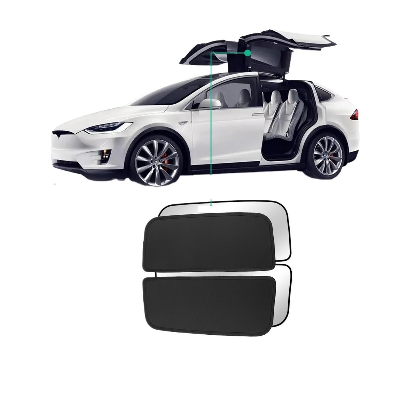 Auto Vorhänge Für Tesla Für Modell X 2019-2024 Front Shading Net Glas Dach Sonnenschirm Auto Dachfenster Rollo Shading Net Auto Fenster Sonnenschutz(MX-GA33L-BIS) von Hgkqbomb