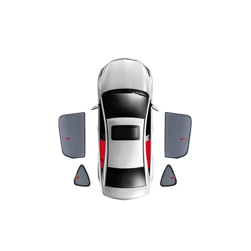 Auto Vorhänge Für Toyota Für Prius Für XW30 2009-2015 Magnetische Auto Sonnenschutz Schild Frontscheibe Rahmen Vorhang Hintere Seite Fenster Sonnenschutz Visier Auto Fenster Sonnenschutz(4PCS Rear Tri von Hgkqbomb