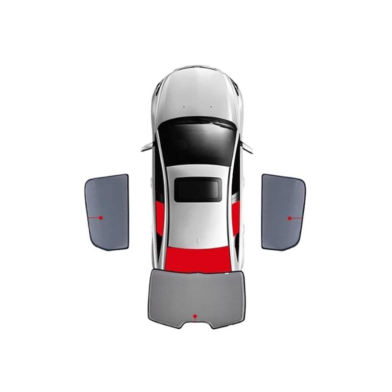 Auto Vorhänge Für VW Für Passat Für B6 Für Limousine 2005 2006 2007 2008-2011 Magnetischer Auto-Sonnenschutz Vor Der Windschutzscheibe Hintere Seitenscheibe Auto Fenster Sonnenschutz(3PCS Rear Train) von Hgkqbomb