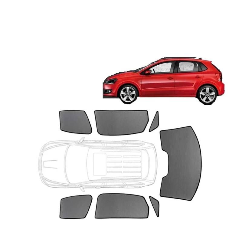 Auto Vorhänge Für VW Für Polo Fließheck 6R 6C 2009-2017 Benutzerdefinierte Magnetische Autofenster Sonnenschutz Vorhang Mesh Frontscheibe Rahmen Vorhang Auto Fenster Sonnenschutz(Back Window) von Hgkqbomb
