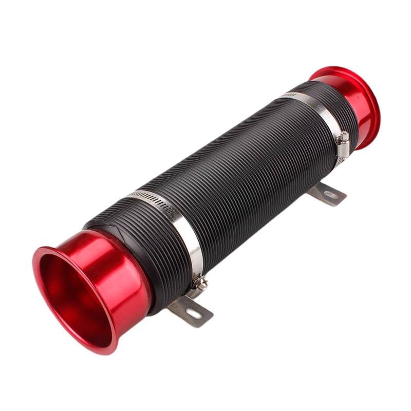 Lufteinlass Schlauch 2023 1 Stück 76 MM Auto Cold Air Turbo Intake Einlassrohr Einstellbares Flexibles Kanalrohr Schlauch Cold Feed Kanalrohr Auto Ansaugrohr(Rot) von Hgkqbomb