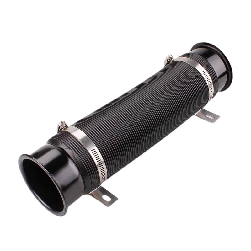 Lufteinlass Schlauch 2023 1 Stück 76 MM Auto Cold Air Turbo Intake Einlassrohr Einstellbares Flexibles Kanalrohr Schlauch Cold Feed Kanalrohr Auto Ansaugrohr(Schwarz) von Hgkqbomb