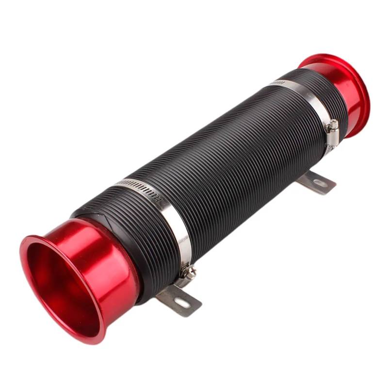 Lufteinlass Schlauch 76MM Auto Kaltluft Turbo Intake Einlassrohr Einstellbare Flexible Kanal Rohr Schlauch Kalt Feed Kanal Rohr Auto Ansaugrohr(Rot) von Hgkqbomb
