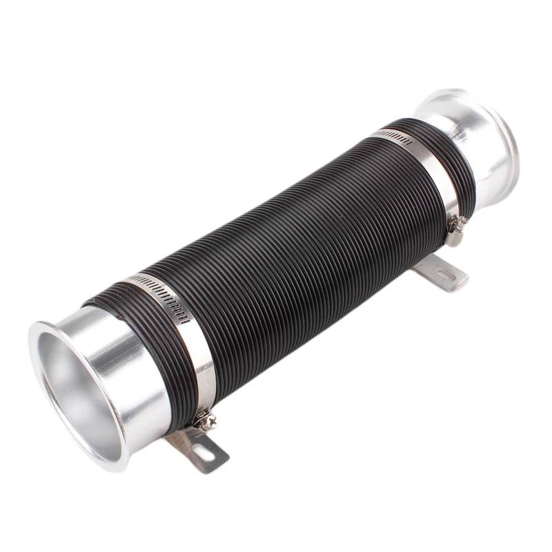 Lufteinlass Schlauch 76MM Auto Kaltluft Turbo Intake Einlassrohr Einstellbare Flexible Kanal Rohr Schlauch Kalt Feed Kanal Rohr Auto Ansaugrohr(Silber) von Hgkqbomb