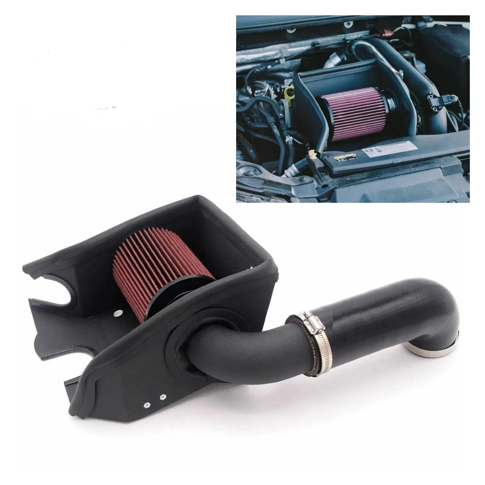 Lufteinlass Schlauch Aluminium Air Intake Induction Rohr + Hitzeschild Filter Für Golf Für MK7 TSI EA211 Auto Ansaugrohr(BLACK and BLACK) von Hgkqbomb