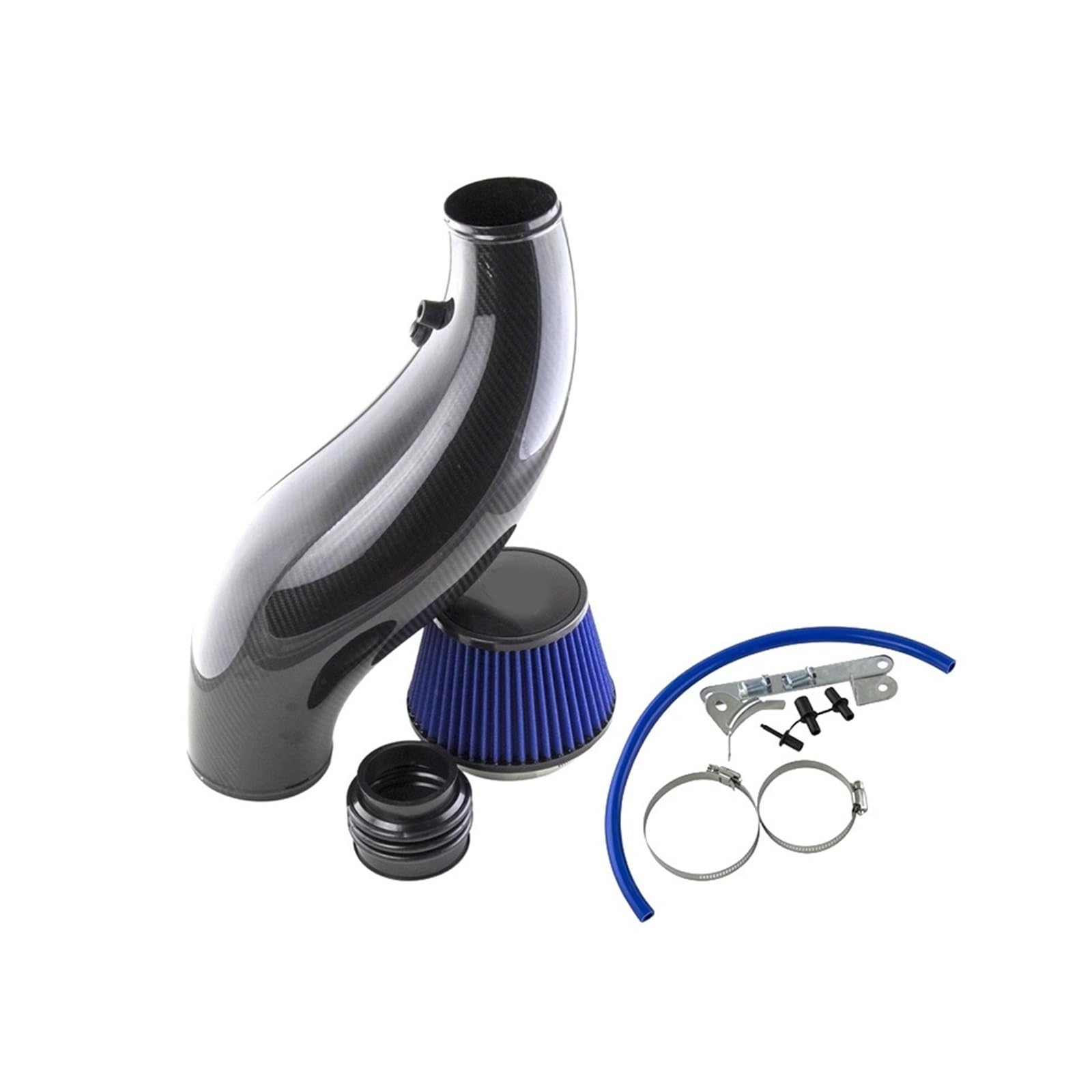 Lufteinlass Schlauch Für Civic 1992 1993 1994 1995 1996-2000 EK EG Auto Air Intake Rohr Luftfilter Ansaugrohr Schwarz Rot Blau Real Carbon Auto Ansaugrohr(Black a) von Hgkqbomb