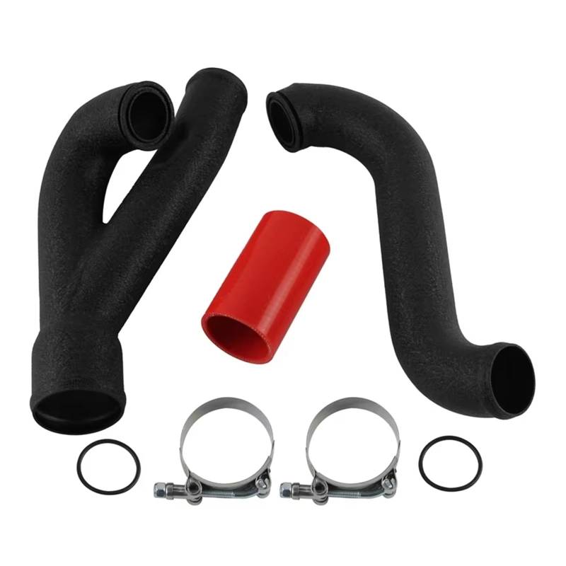 Lufteinlass Schlauch Für N54 35i 335i 335xi 335is E82 E88 08-13 E90 E92 E93 2007-2013 Wrinkle Black 2" Aluminium-Upgrade-Rohr-Kit Turbo Outlet Charge Auto Ansaugrohr(Rot) von Hgkqbomb