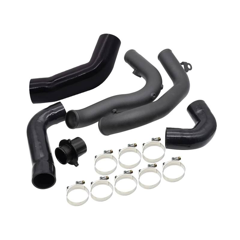 Lufteinlass Schlauch High Flow Ladeluftkühler Turbo Charge Pipe Kit Mit Schalldämpfer Löschen Für VW Für Golf MK7 Für GTI MQB EA888 Gen3 Für S3 A3 8V Cupra 1.8T 2.0T Auto Ansaugrohr von Hgkqbomb
