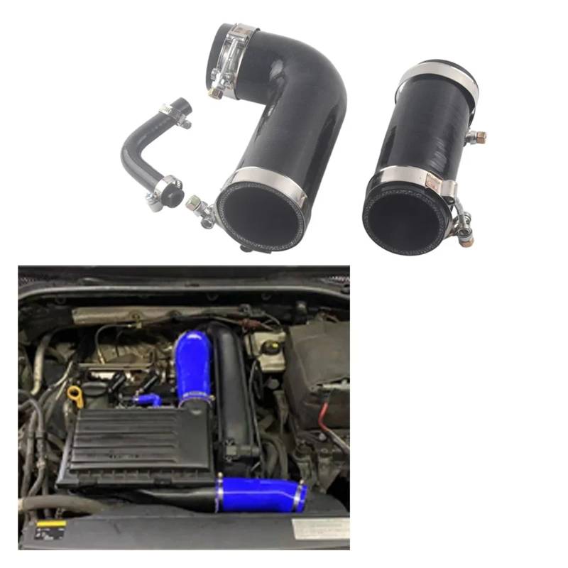 Lufteinlass Schlauch Luftansaugschlauch Für VW Für Golf 7 Für GTI MK7 EA211 1.2 1.4 Motor Für A3 Für Seat Für Leon Für Skoda Auto Ansaugrohr(3 piece black E) von Hgkqbomb