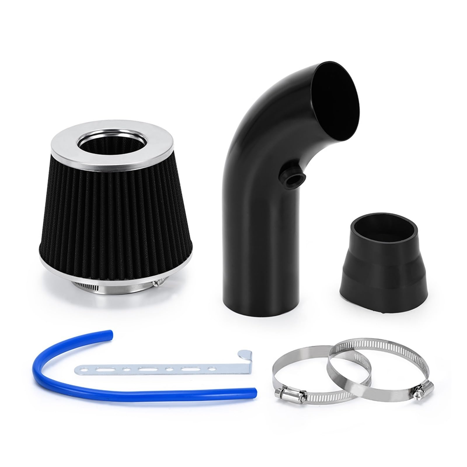Lufteinlass Schlauch Universeller 3" 76mm Luftfilter & Kaltluftansaugrohr Turbo-Ansaugrohr-Kit Mit Luftfilterkegel VR-AIT28+IMK14 Auto Ansaugrohr(Black C) von Hgkqbomb