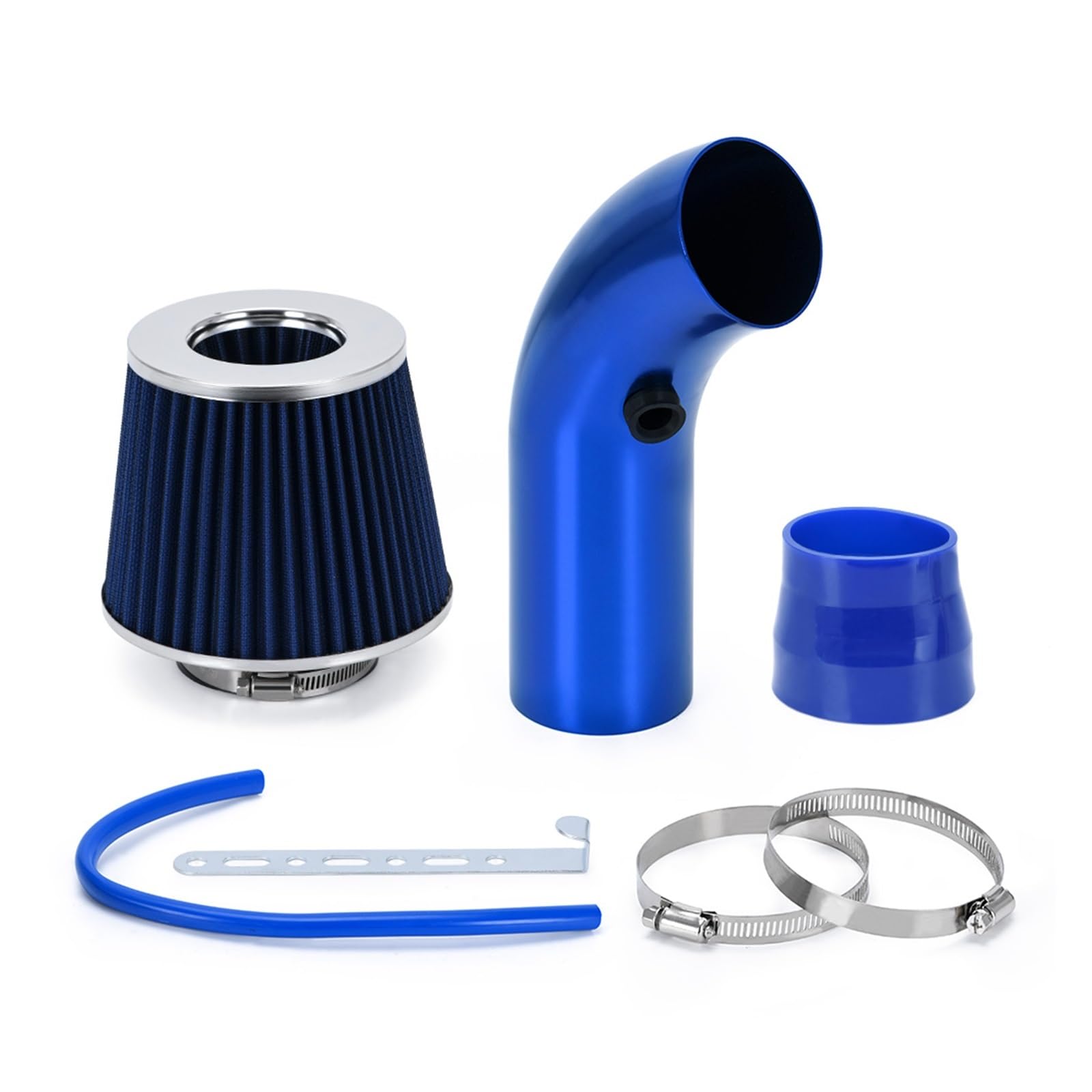 Lufteinlass Schlauch Universeller 3" 76mm Luftfilter & Kaltluftansaugrohr Turbo-Ansaugrohr-Kit Mit Luftfilterkegel VR-AIT28+IMK14 Auto Ansaugrohr(Blue B) von Hgkqbomb