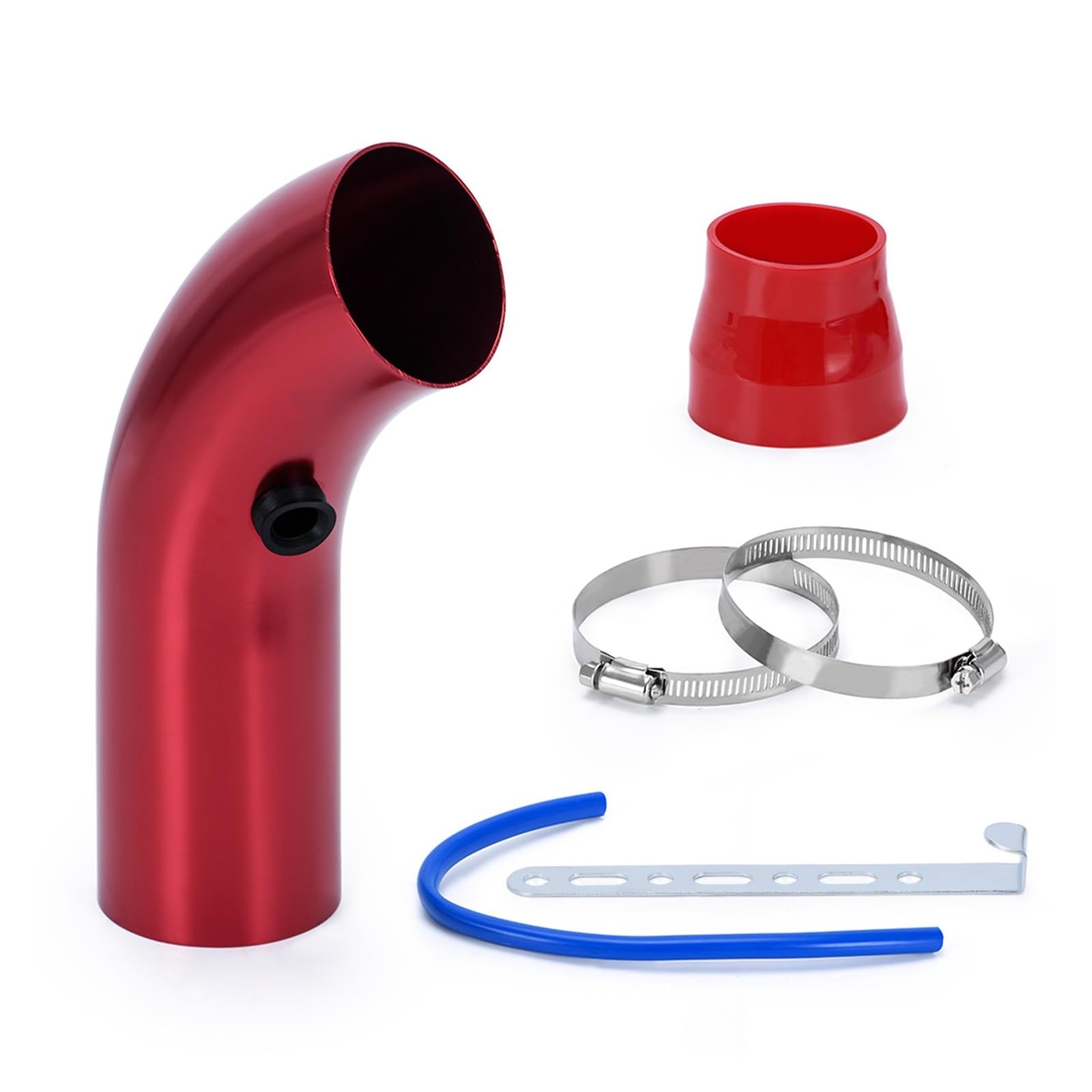 Lufteinlass Schlauch Universeller 3" 76mm Luftfilter & Kaltluftansaugrohr Turbo-Ansaugrohr-Kit Mit Luftfilterkegel VR-AIT28+IMK14 Auto Ansaugrohr(RedPIPE) von Hgkqbomb