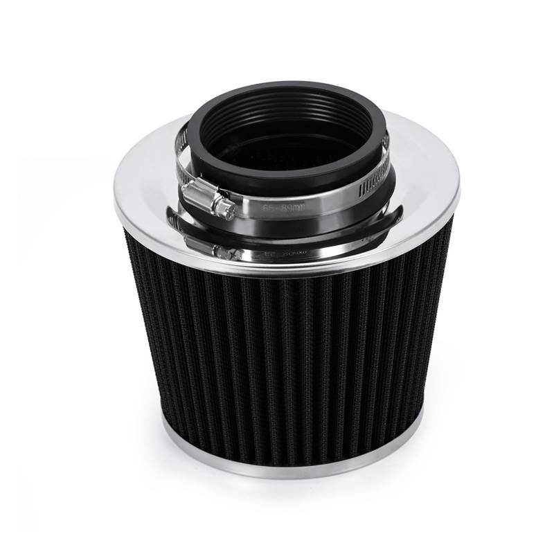 Lufteinlass Schlauch Universeller 3" 76mm Luftfilter & Kaltluftansaugrohr Turbo-Ansaugrohr-Kit Mit Luftfilterkegel VR-AIT28+IMK14 Auto Ansaugrohr(Schwarz) von Hgkqbomb