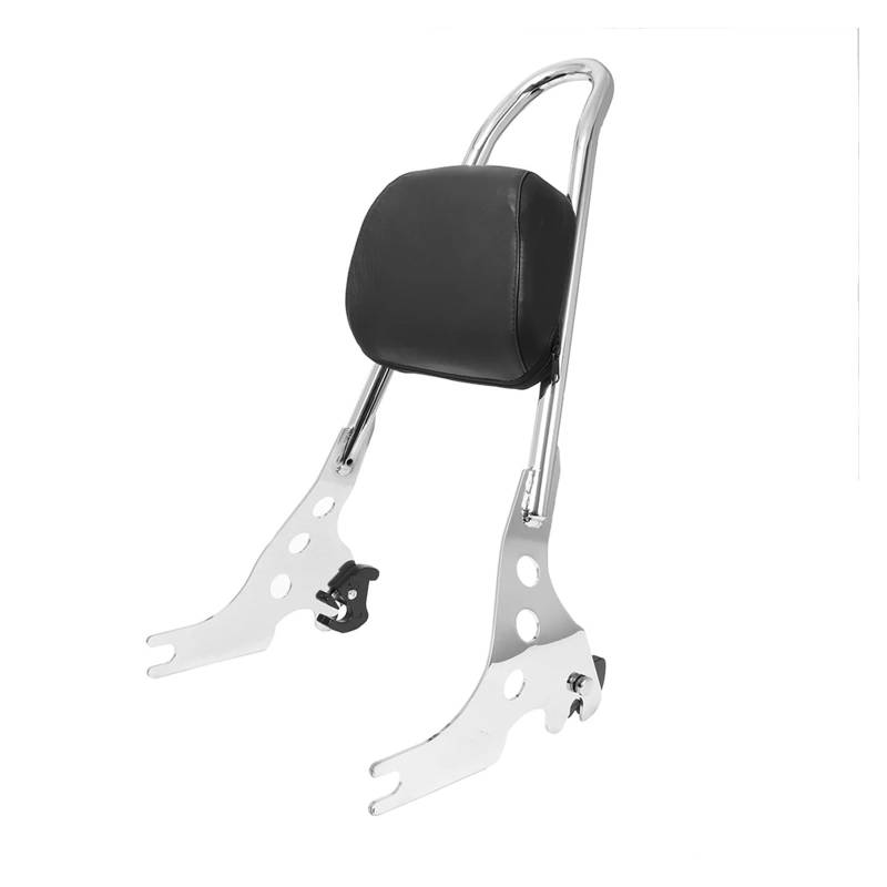 Motorrad Gepäckträger Für Sportster XL 883C 883R 1200R 1200C Motorrad Schwarz Chrom Abnehmbare Sissy Bar Hinten Passagier Rückenlehne Kissen Pad Hinterradgepäckträger(Chrom) von Hgkqbomb