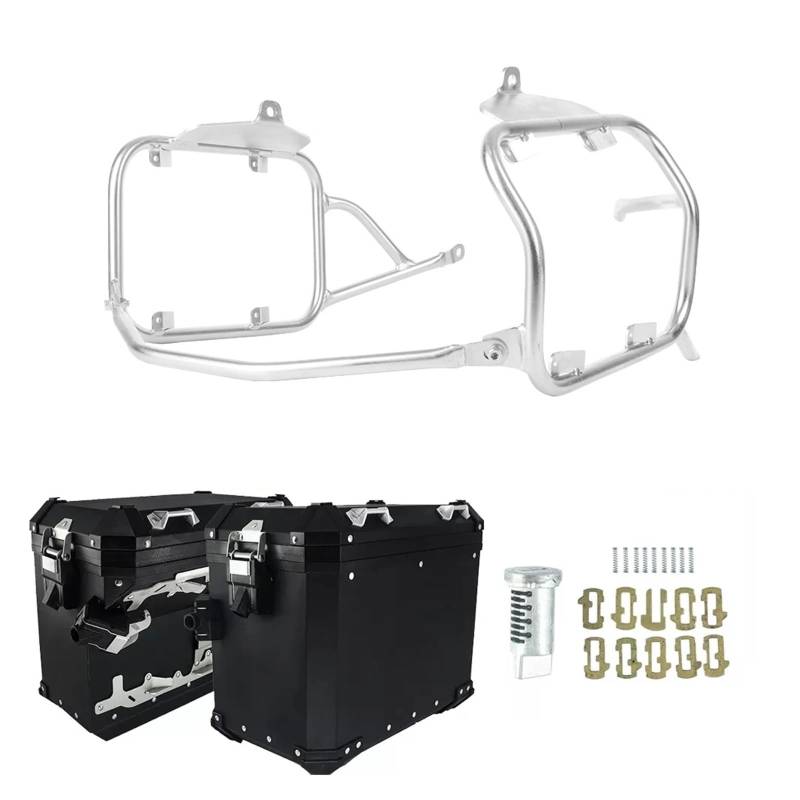 Motorrad Gepäckträger Für VOGE 525DSX 500DSX 2023-2024 500 525 DSX Motorrad Aluminium Gepäck Box Seite Box Sattel Halterung Top Case Pannier Rack Hinterradgepäckträger(BK Side Box SL Rack) von Hgkqbomb
