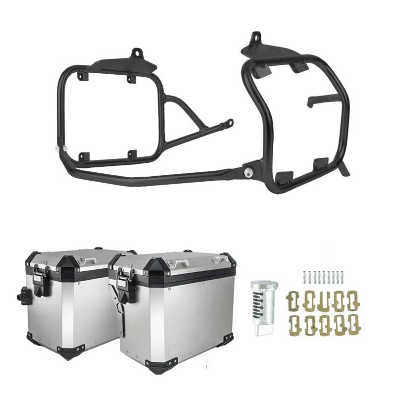 Motorrad Gepäckträger Für VOGE 525DSX 500DSX 2023-2024 500 525 DSX Motorrad Aluminium Gepäck Box Seite Box Sattel Halterung Top Case Pannier Rack Hinterradgepäckträger(SL Side Box BK Rack) von Hgkqbomb