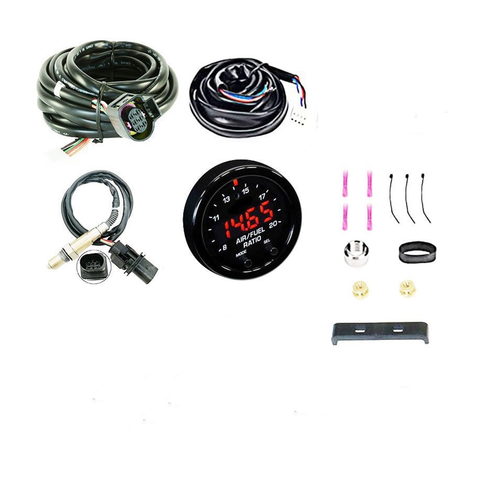 Sauerstoff Sensor 30-0300 30-4110 X-Serie Breitband O2 Luft-Kraftstoff-Verhältnis Gauge Kit LSU 4,9 0258017025 Sauerstoffsensor + 15 * 4,3 cm Lambda Sensor(30-0300 YE Decal) von Hgkqbomb
