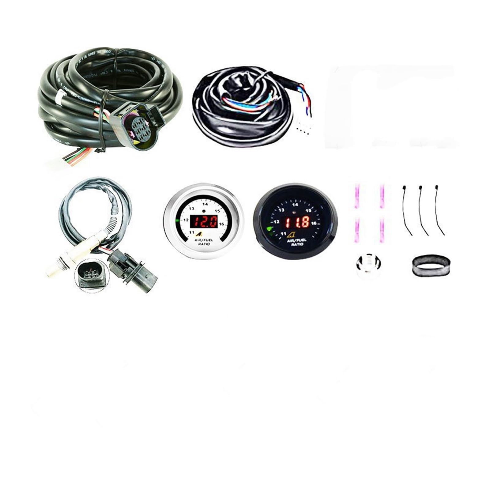 Sauerstoff Sensor 30-0300 30-4110 X-Serie Breitband O2 Luft-Kraftstoff-Verhältnis Gauge Kit LSU 4,9 0258017025 Sauerstoffsensor + 15 * 4,3 cm Lambda Sensor(30-4110 YE Decal) von Hgkqbomb