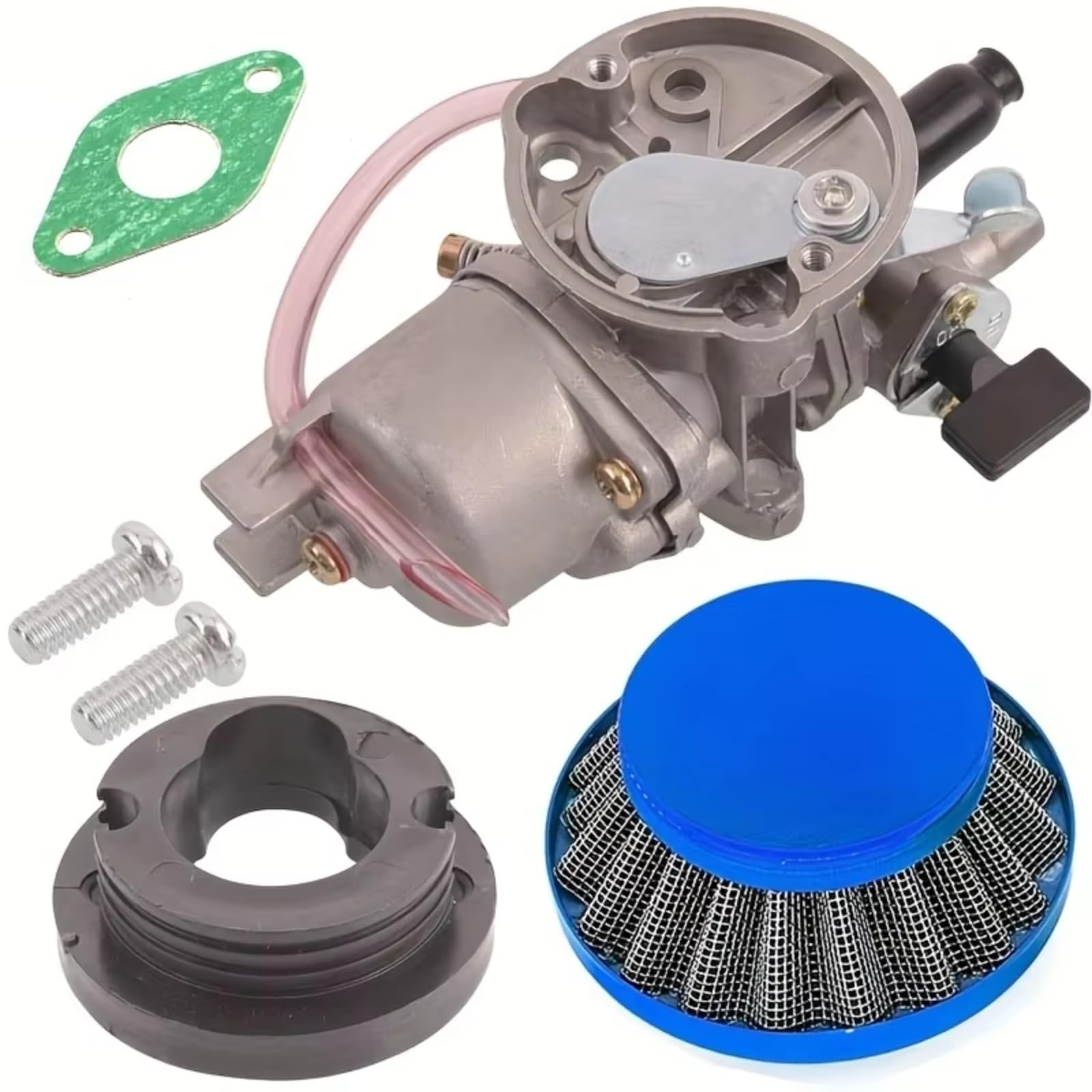 Filter Ansaugreiniger 2-Takt-Vergaser Mit Pod-Luftfilter, Ansaugkrümmer Für 43 Cc, 47 Cc, 49 Cc, Luftgekühltes ATV, Quad, Dirt Pocket Bike Motorrad Luftfilter(Blue) von Hguvsjd