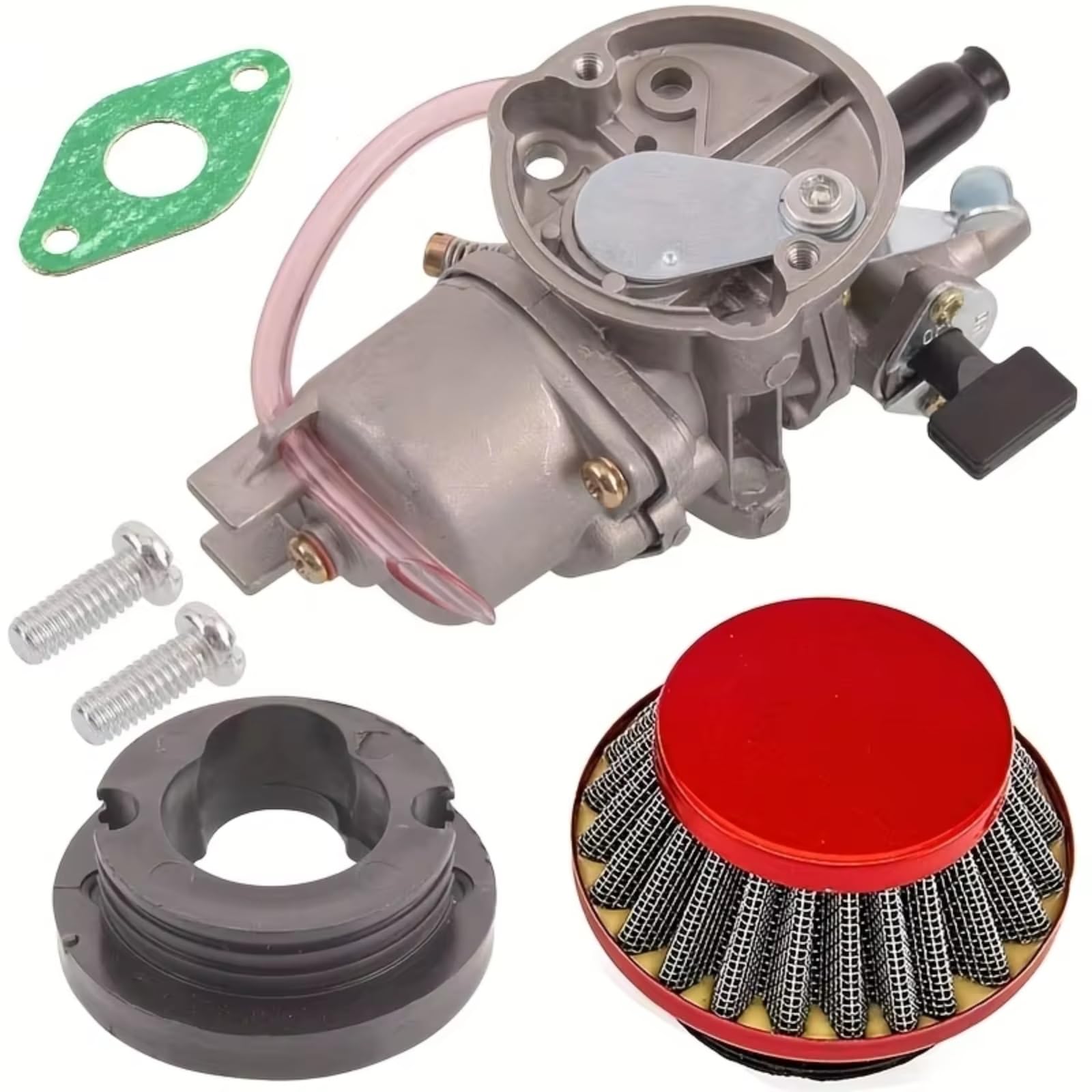 Filter Ansaugreiniger 2-Takt-Vergaser Mit Pod-Luftfilter, Ansaugkrümmer Für 43 Cc, 47 Cc, 49 Cc, Luftgekühltes ATV, Quad, Dirt Pocket Bike Motorrad Luftfilter(Red) von Hguvsjd