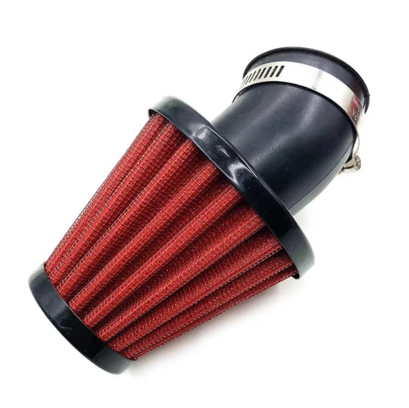 Filter Ansaugreiniger Für Kayo Für BSE Pit Bike Motorrad 35mm 42mm 48mm Bend Elbow Neck Luftfilter Mit Edelstahl Draht Mesh Moped Scooter Dirt Motorrad Luftfilter(Red 35MM) von Hguvsjd
