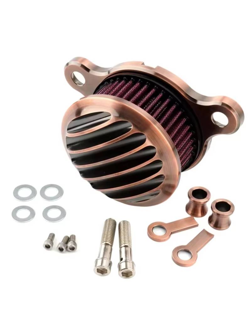 Filter Ansaugreiniger Für Sportster XL883 XL1200C 48 72 1991-2022 Motorrad Luftfilter Reiniger Intake Filter System Kit Motorrad Luftfilter(Bronze red) von Hguvsjd
