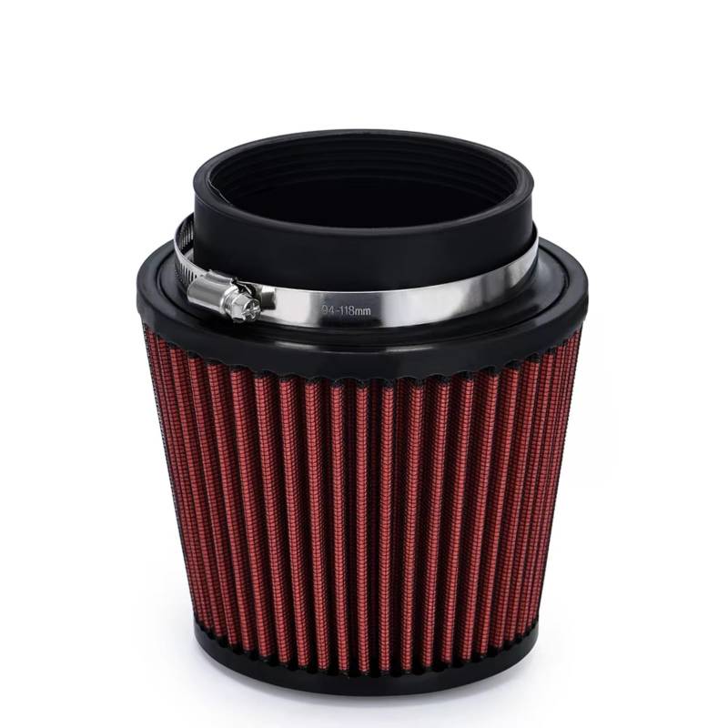 Filter Ansaugreiniger Hals 4 Zoll 100 Mm Universal Auto High Flow Kaltlufteinlass Luftfilter Power Ansaugluft Einlasssystem Pilzkopf Luftfilter Rot Motorrad Luftfilter von Hguvsjd
