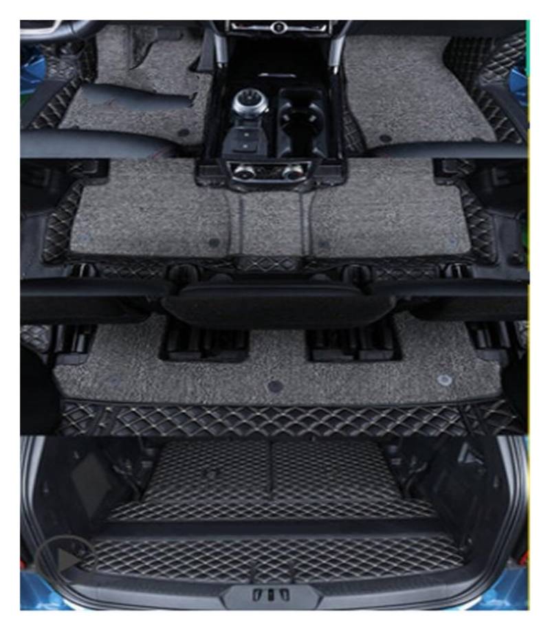 Hguvsjd Kofferraumwanne Für Ford Für Explorer 6 7 Sitze 2020 Langlebige Kofferraumteppiche Cargo Liner Matten Komplettset Kofferraummatten Heck Kofferraum Protektor Pad(Black with beige d) von Hguvsjd